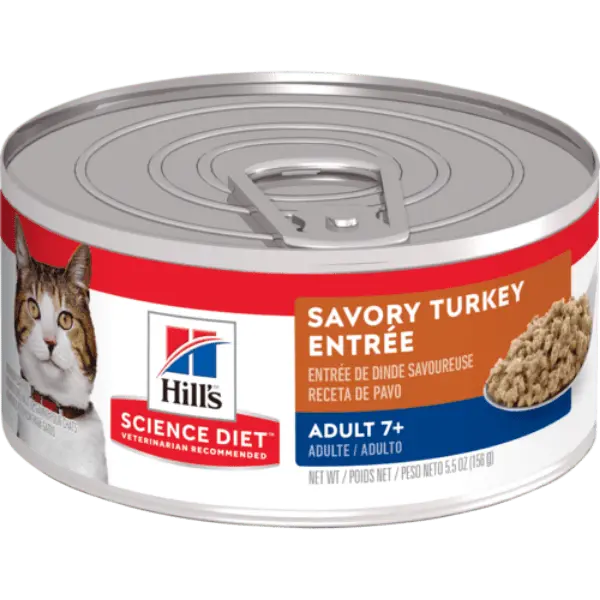 Science Diet Savory Turkey Entree Adult 7+ Canned Cat Food, 5.5Oz 1
