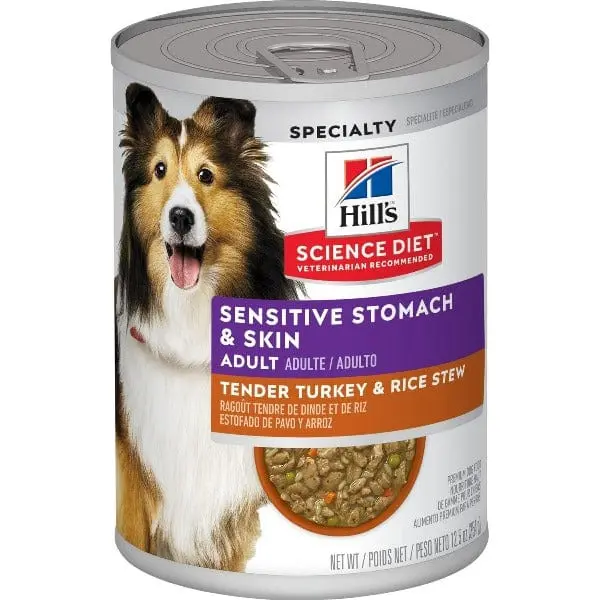 Science Diet Sensitive Skin & Stomach Tender Turkey & Rice Stew Adult Canned Dog Food, 12.5Oz 1