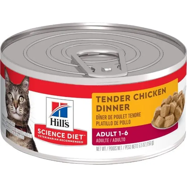 Science Diet Tender Chicken Dinner Adult Canned Cat Food, 5.5Oz 1