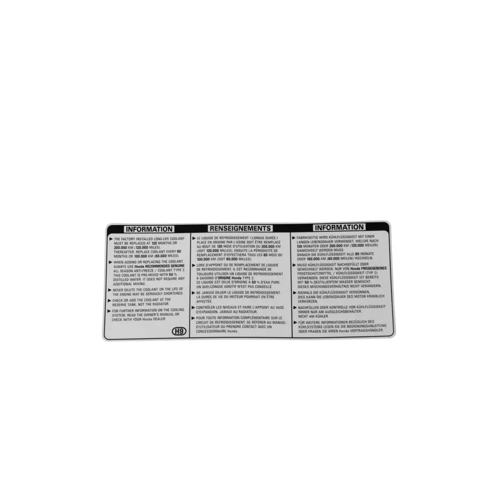 Warning Decal Oem Suits Honda Accord Cp 2008 To 2013 1