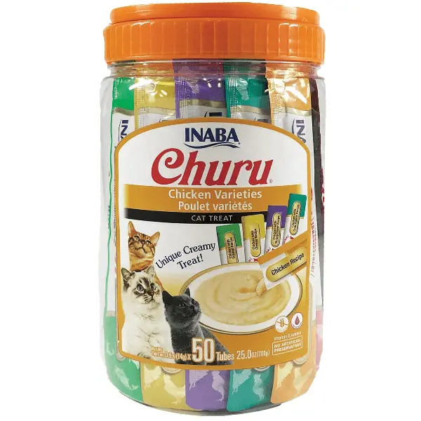 Inaba Churu Chicken Recipe Creamy Purée Cat Treat Variety Jar 1