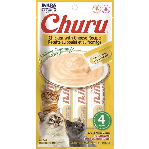 Inaba Churu Chicken With Cheese Recipe Creamy Purée Cat Treat 1