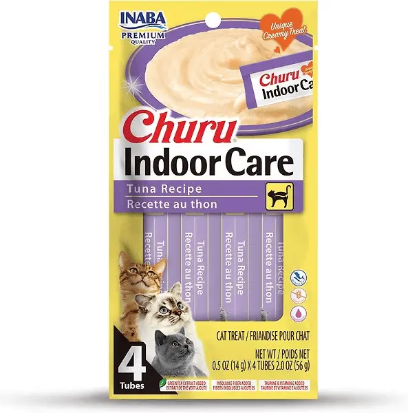 Inaba Churu Indoor Care Tuna Recipe Creamy Purée Cat Treat 1