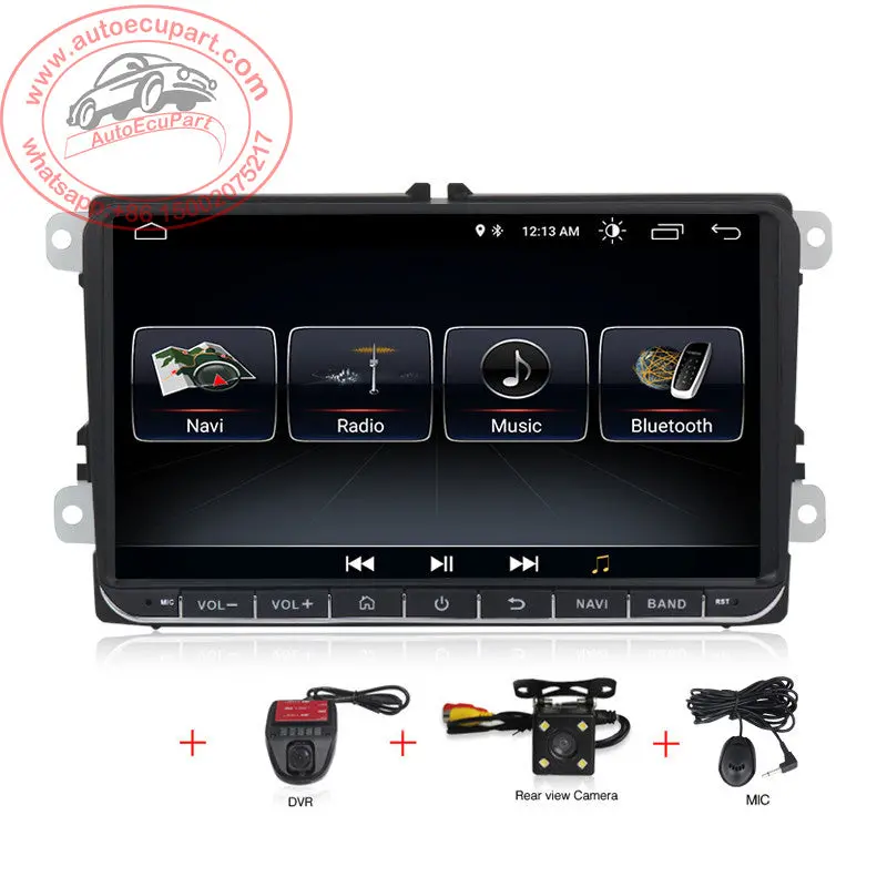 9" Android 8.1 Car Radio Dvd Dvr Camera Gps Navigation 1024*600 Hd For Vw Golf 5, Polo, Passat B5, Jetta Tiguan Touran, Skoda,Seat, Built-In Can Bus 1