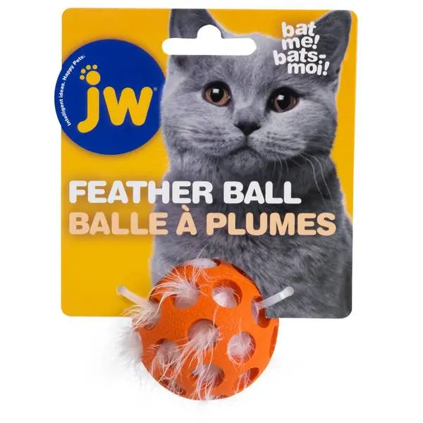 Jw Cataction Feather Ball Cat Toy 1