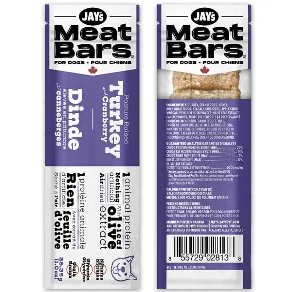 Jay's Meat Bars For Dogs; Turkey & Cranberry 1