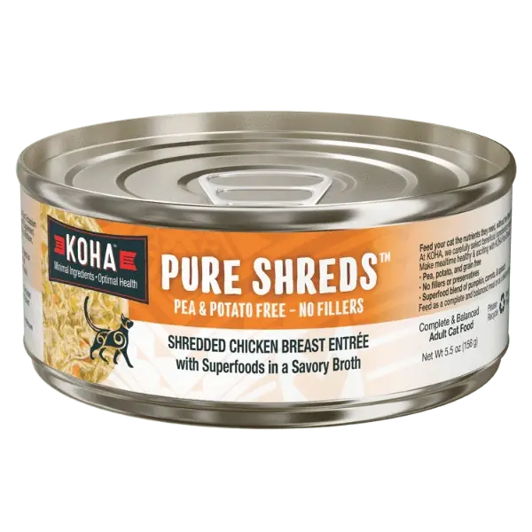 Koha Pure Shreds Shredded Chicken Entree Canned Cat Food, 5.5Oz 1