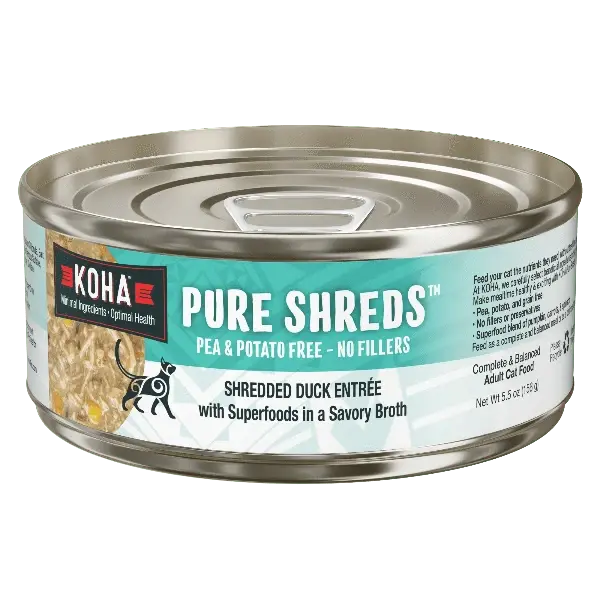 Koha Pure Shreds Shredded Duck Entree Canned Cat Food, 5.5Oz 1