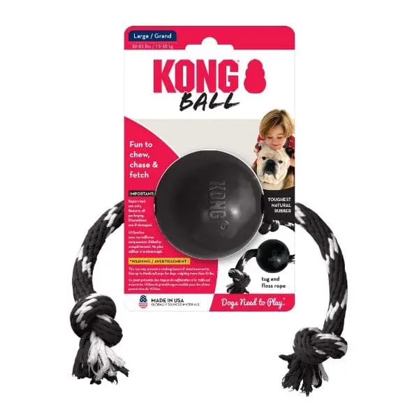 Kong Extreme Ball W/ Rope Dog Toy 1