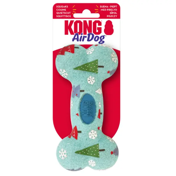 Kong Holiday Airdog Squeaker Bone Medium Dog Toy 1