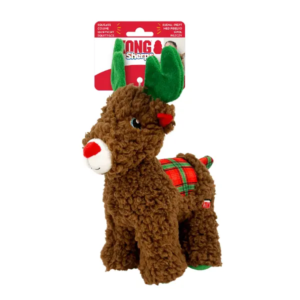Kong Holiday Sherps Reindeer Dog Toy 1