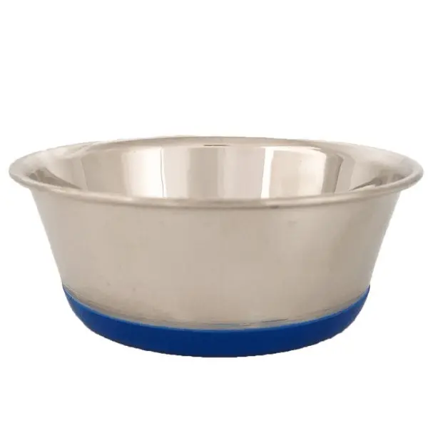 Heavy Stainless Steel Dish With Bonded Rubber Base 1