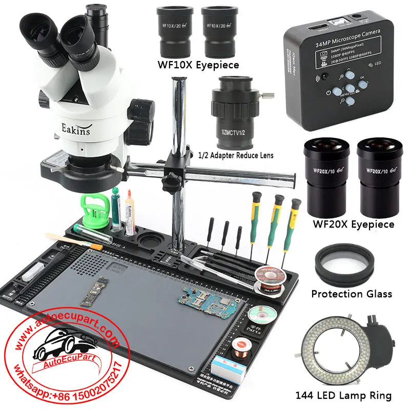 3.5-90X Simul-Focal Continuous Zoom Trinocular Stereo Microscope Camera 34Mp 2K Hdmi Microscope 1/2 Ctv Adapter 1