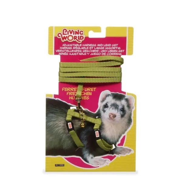 Living World Adjustable Green Harness And Lead Set For Ferrets 1