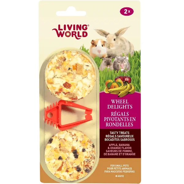 Living World Apple, Banana & Orange Flavour Wheel Delights For Small Animals 1