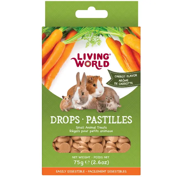 Living World Carrot Flavour Drops Small Animal Treats 1