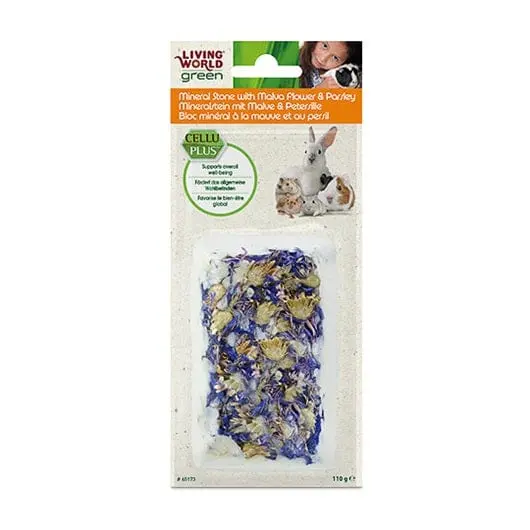 Living World Green Mineral Stone With Malva Flower & Parsley 1