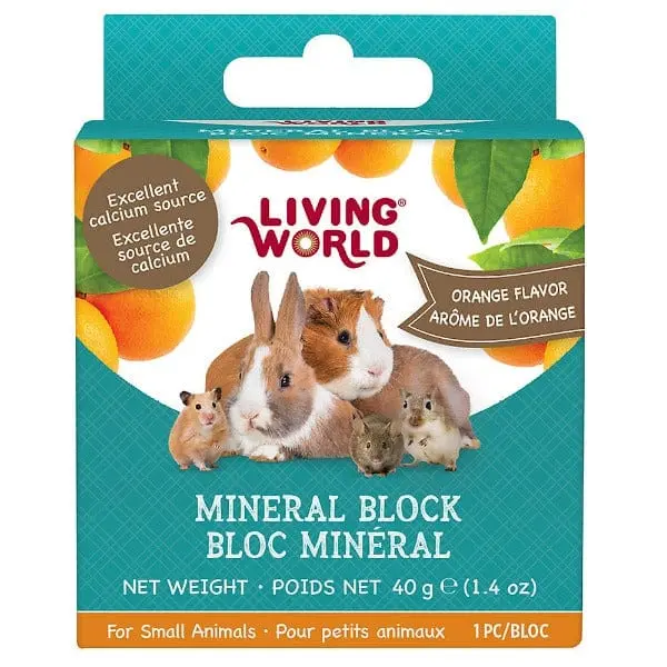 Living World Orange Flavour Mineral Block For Small Animals 1