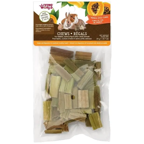 Living World Papaya Stalk Cubes Chews For Small Animals 1