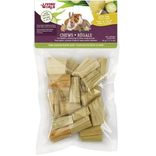 Living World Sugarcane Stalk Cubes Chews For Small Animals 1