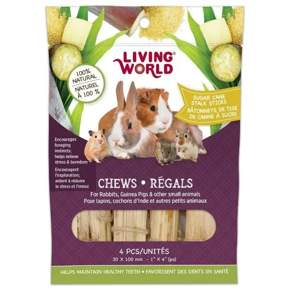 Living World Sugarcane Stalk Sticks Chews For Small Animals 1