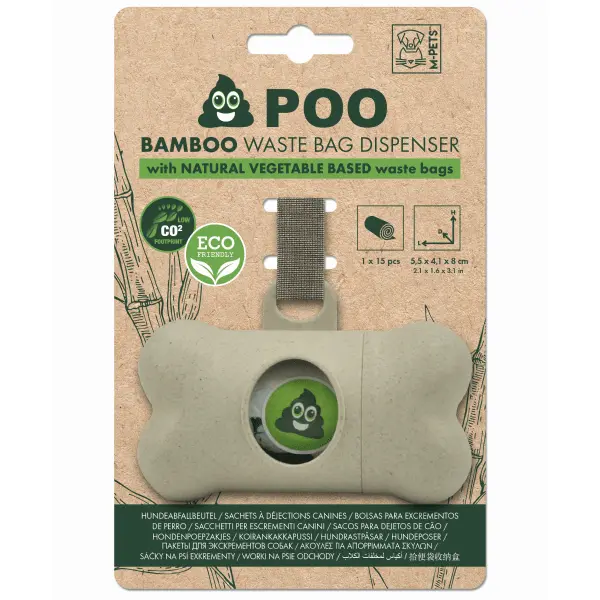 M-Pets Bamboo Waste Bag Dispenser 1