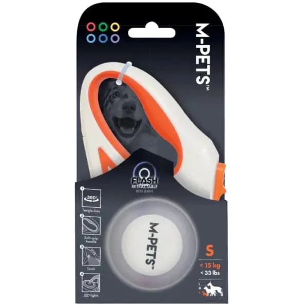 M-Pets Flash Retractable Dog Leash 1