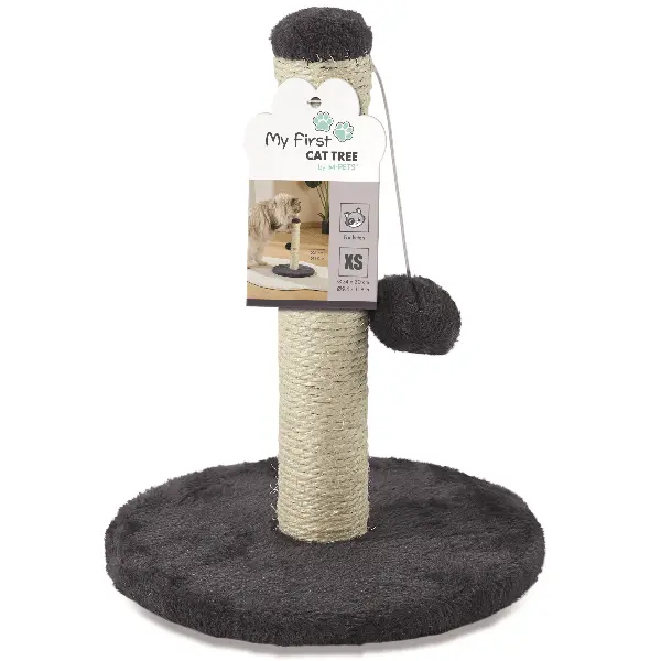 M-Pets My First Cat Tree Pompom Grey 1