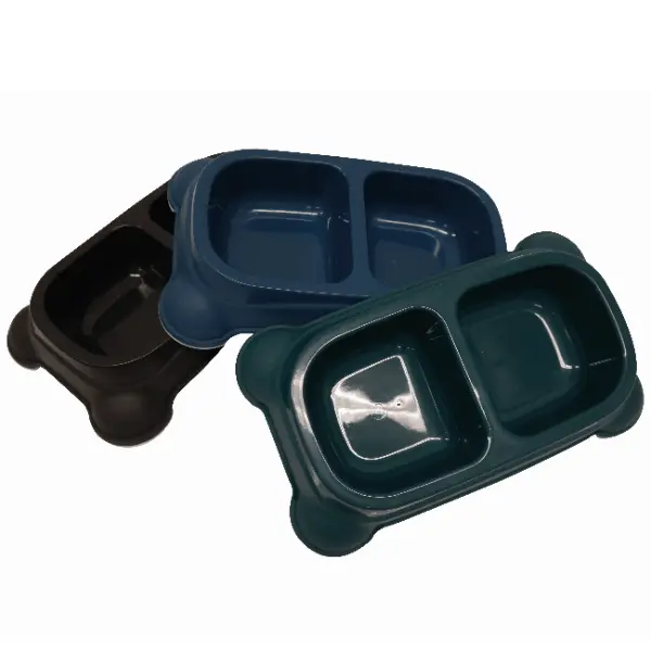 M-Pets Plastic Double Bowl 1
