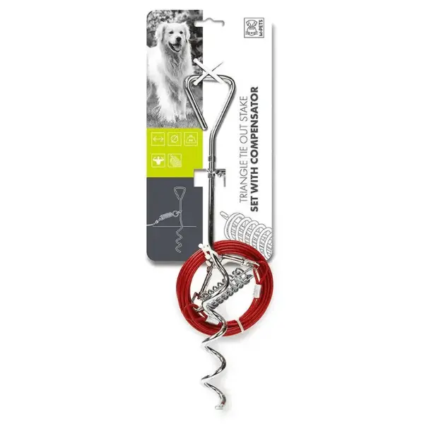 M-Pets Triangle Tie Out Stake Set With Compensator; 22.7 Kg 1