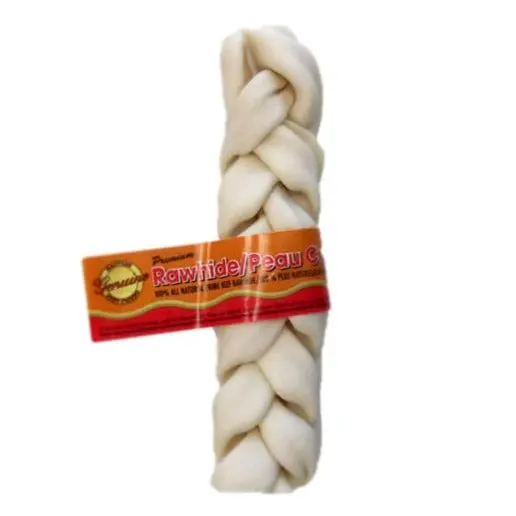 Premium White Rawhide Braided Twist 1