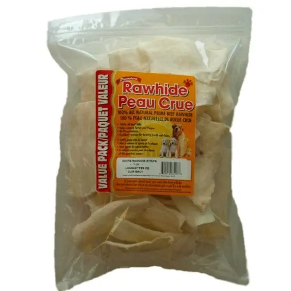 Premium White Rawhide Natural Strips 1