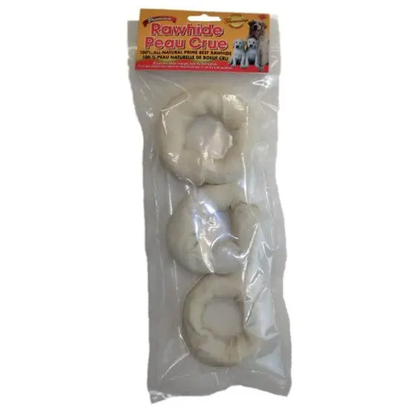 Premium White Rawhide Rings Triple Pack 1