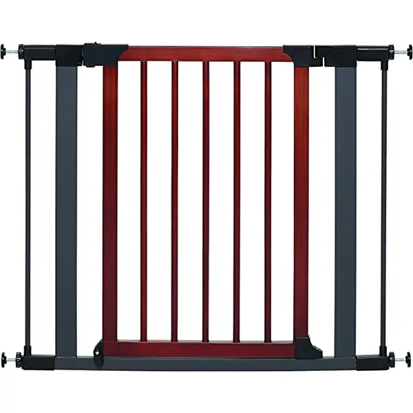 Midwest Steel Pet Gate With Graphite Frame And Wood Door 1