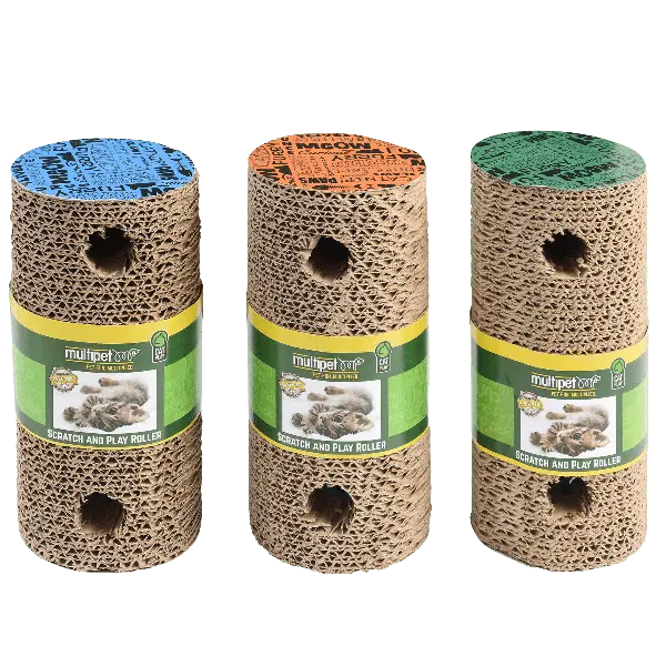 Multipet Scratch And Play Roller Cat Toy With Catnip 1