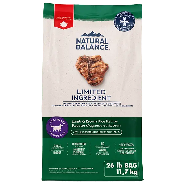 Natural Balance Limited Ingredient Lamb & Brown Rice Large Breed Recipe Dry Dog Food, 26Lb 1