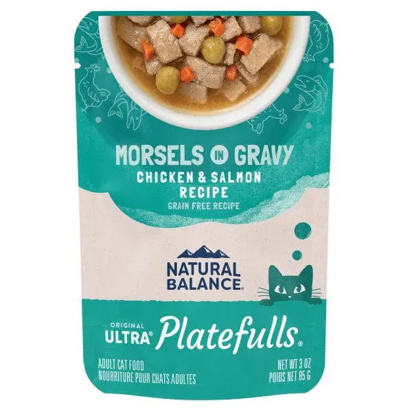 Natural Balance Platefulls Chicken & Salmon Recipe Morsels In Gravy Food Pouch 1