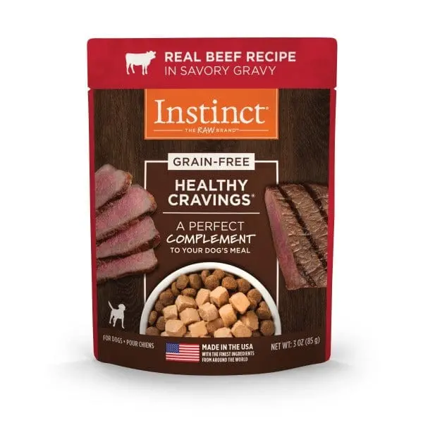 Instinct Healthy Cravings Real Beef Recipe Dog Food Pouch 1