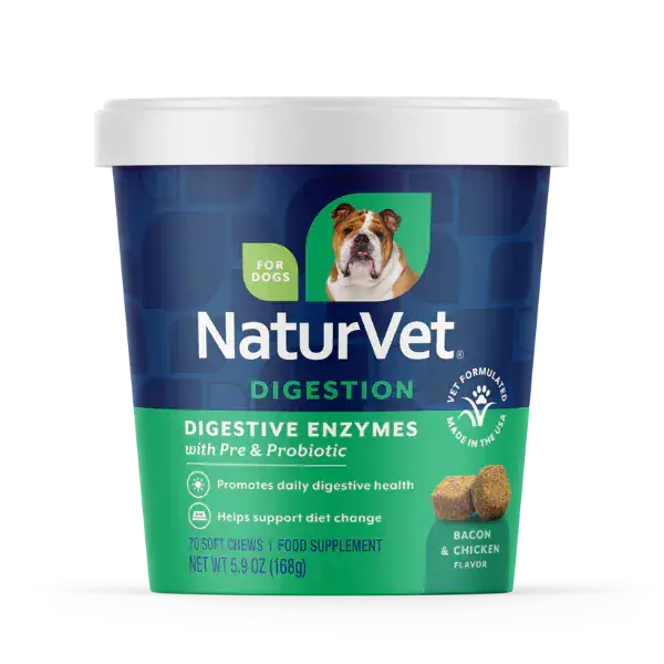 Naturvet Digestive Enzymes Plus Prebiotics & Probiotics Soft Chews For Dogs 1