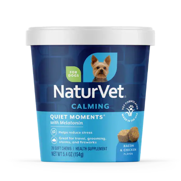 Naturvet Quiet Moments Calming Aid Plus Melatonin Soft Chews For Dogs 1