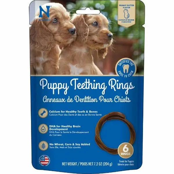 N-Bone Puppy Teething Rings; Peanut Butter Flavour 1