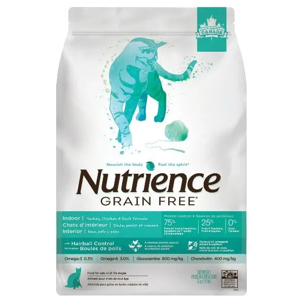 Nutrience Grain Free Turkey, Chicken And Duck Indoor Formula Dry Cat Food, 5Kg 1