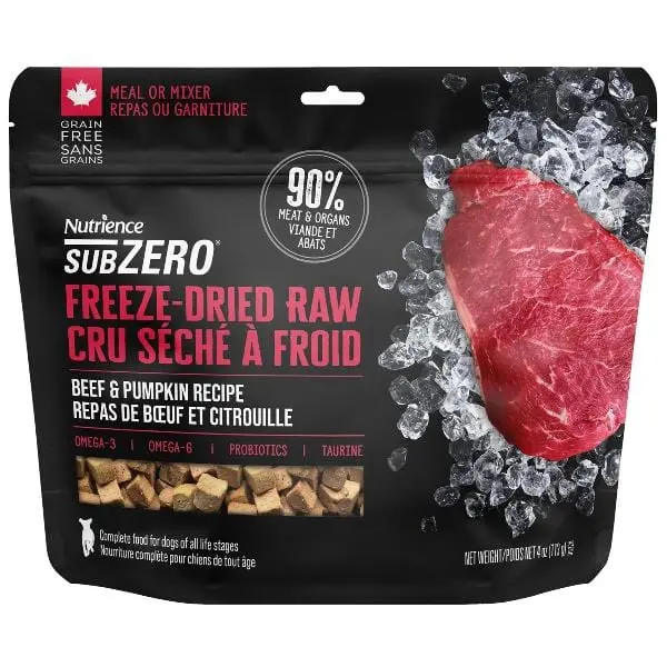 Nutrience Subzero Freeze-Dried Raw Beef & Pumpkin Dog Food 1