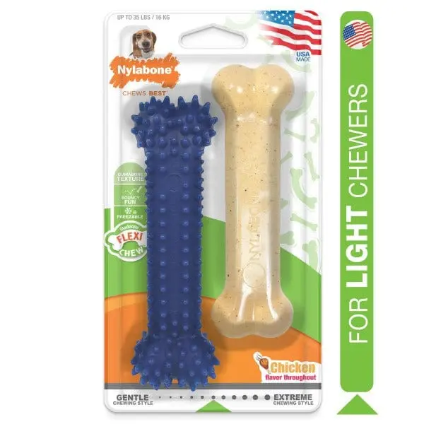 Nylabone Dental Chew And Flexi Bone Combo Pack Dog Chew Toys 1