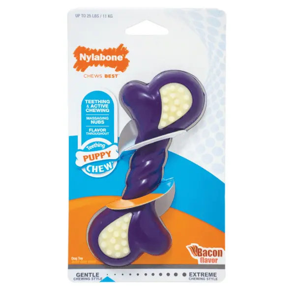 Nylabone Double Action Bone Puppy Dog Teething Chew Toy 1