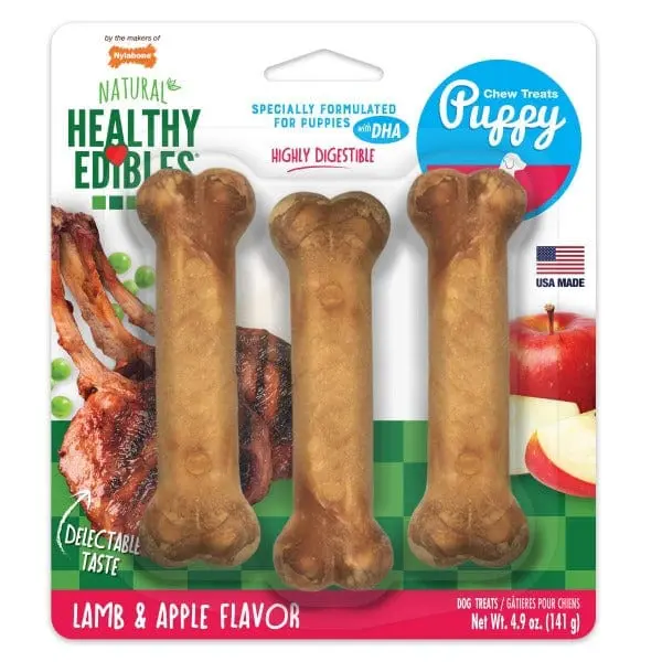Nylabone Healthy Edibles Lamb & Apple Flavour Regular Puppy Chews 1