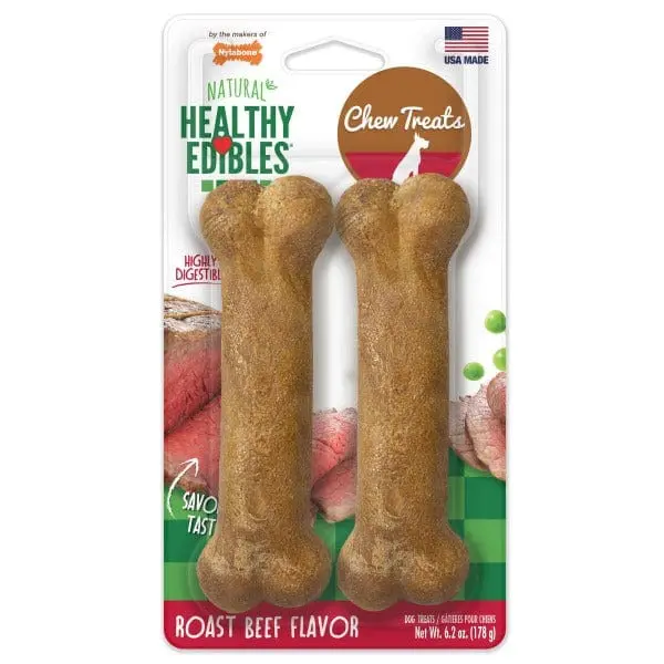 Nylabone Healthy Edibles Roast Beef Wolf Chews 1