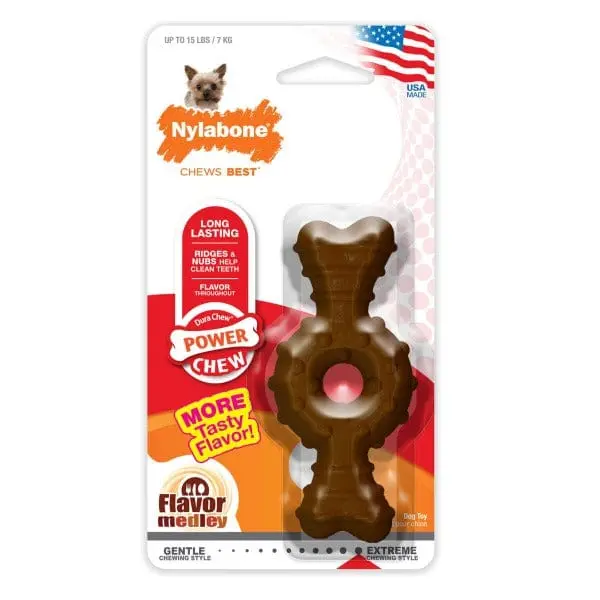 Nylabone Power Chew Textured Ring Bone Dog Chew Toy 1