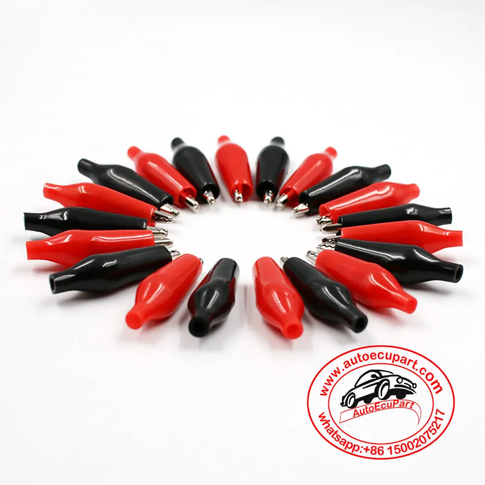 20Pcs 28Mm Metal Alligator Clip G98 Crocodile Electrical Clamp 10Pcs Black & 10Pcs Red With Plastic Boot 1