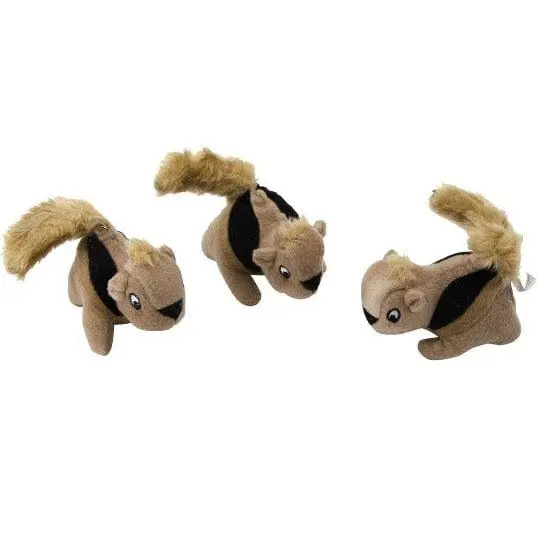 Outward Hound Squeakin' Squirrels Plush Dog Toys; 3 Pack 1